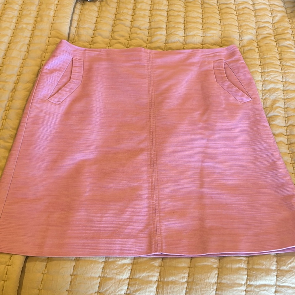 Ann Taylor Factory Pink Textured Midi Skirt